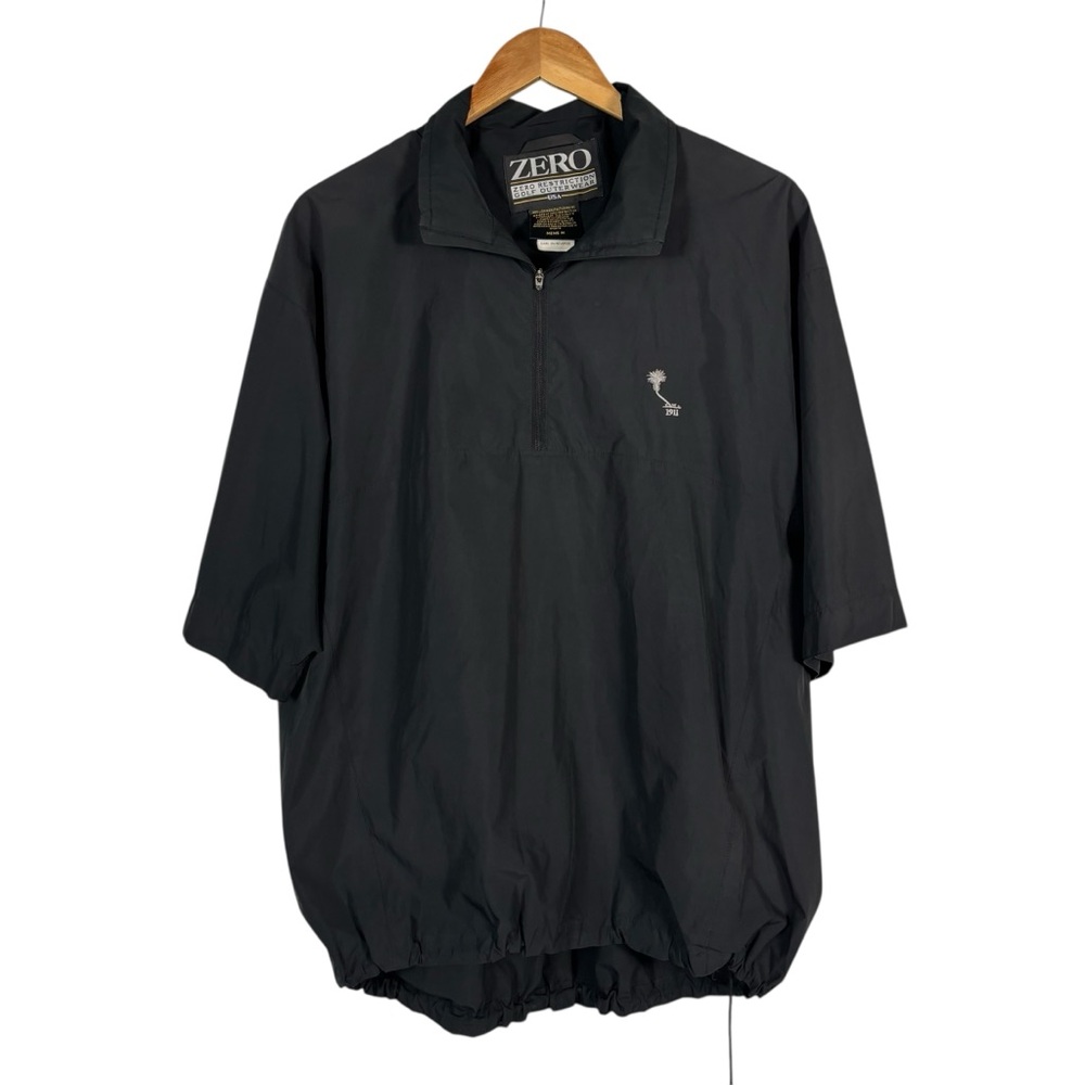 ZERO Restrictions Golf Outerwear Men's Size M 1/4 Zip Shirt Black Short Sleeve